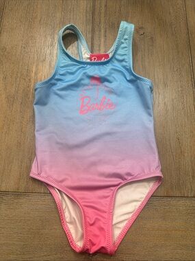 Barbie Pink & Blue Ombre Girls' One-Piece Swimsuit | Size 4